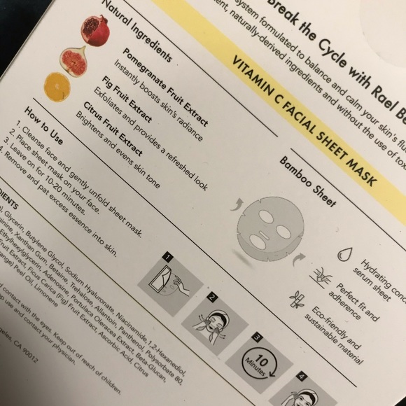 🎀RAEL BEAUTY VITAMIN C BRIGHTEN GLOW 5 SHEET MASK - Picture 7 of 8